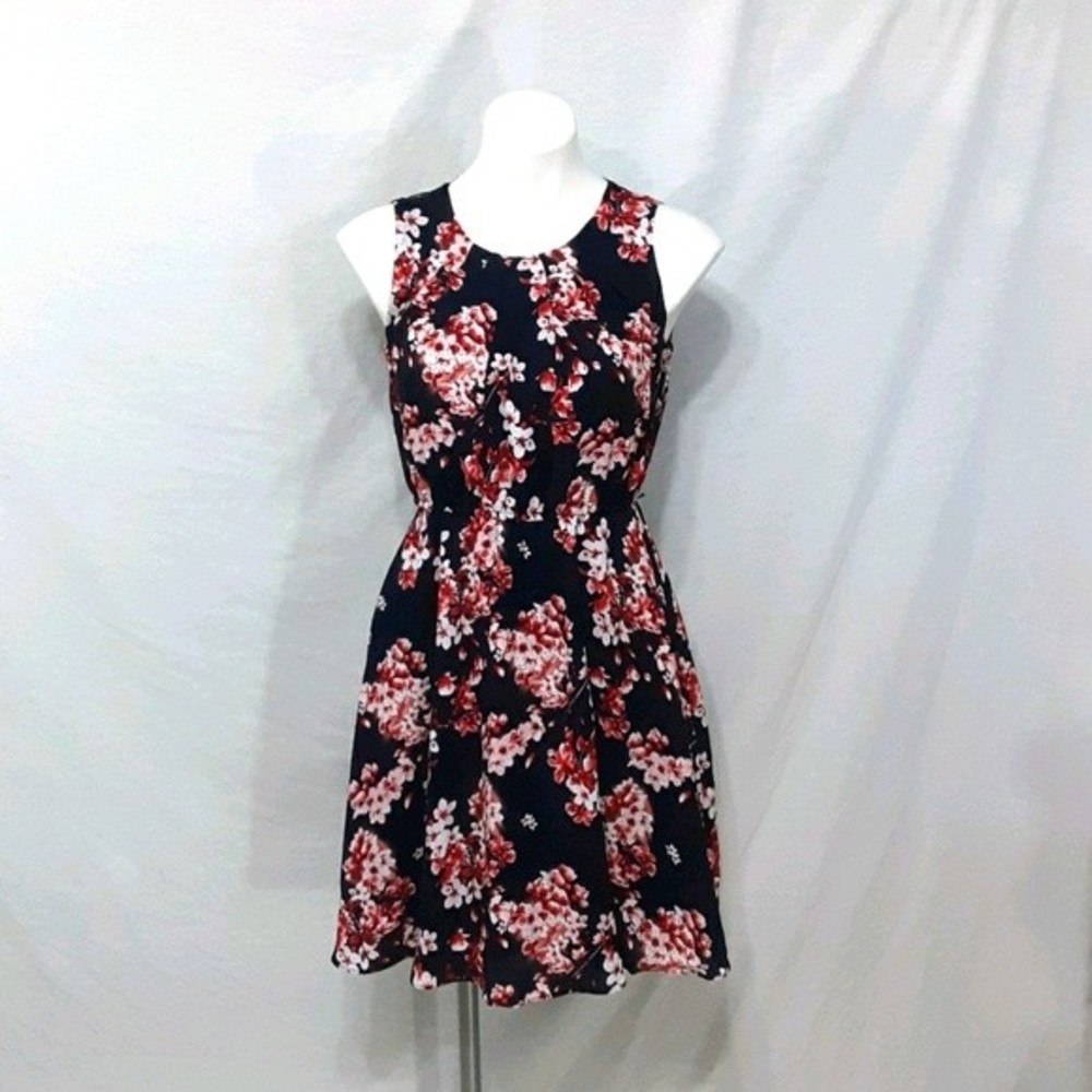 Elle Floral Sleeveless Cottagecore Dress Casual Summer Sundress Garden Party XS